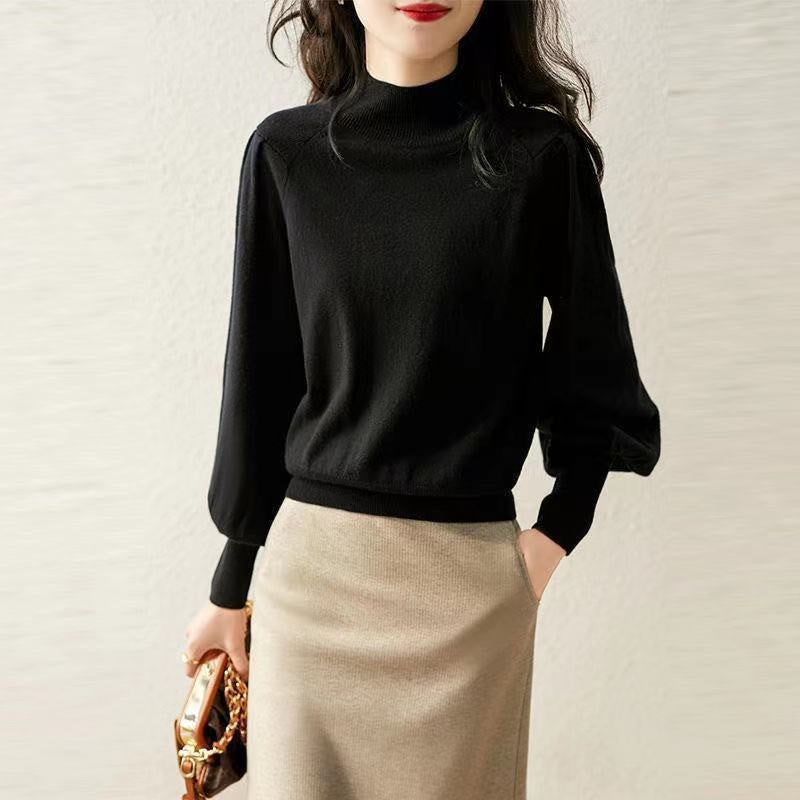 Womens Half-neck Knit Sweater for Layering