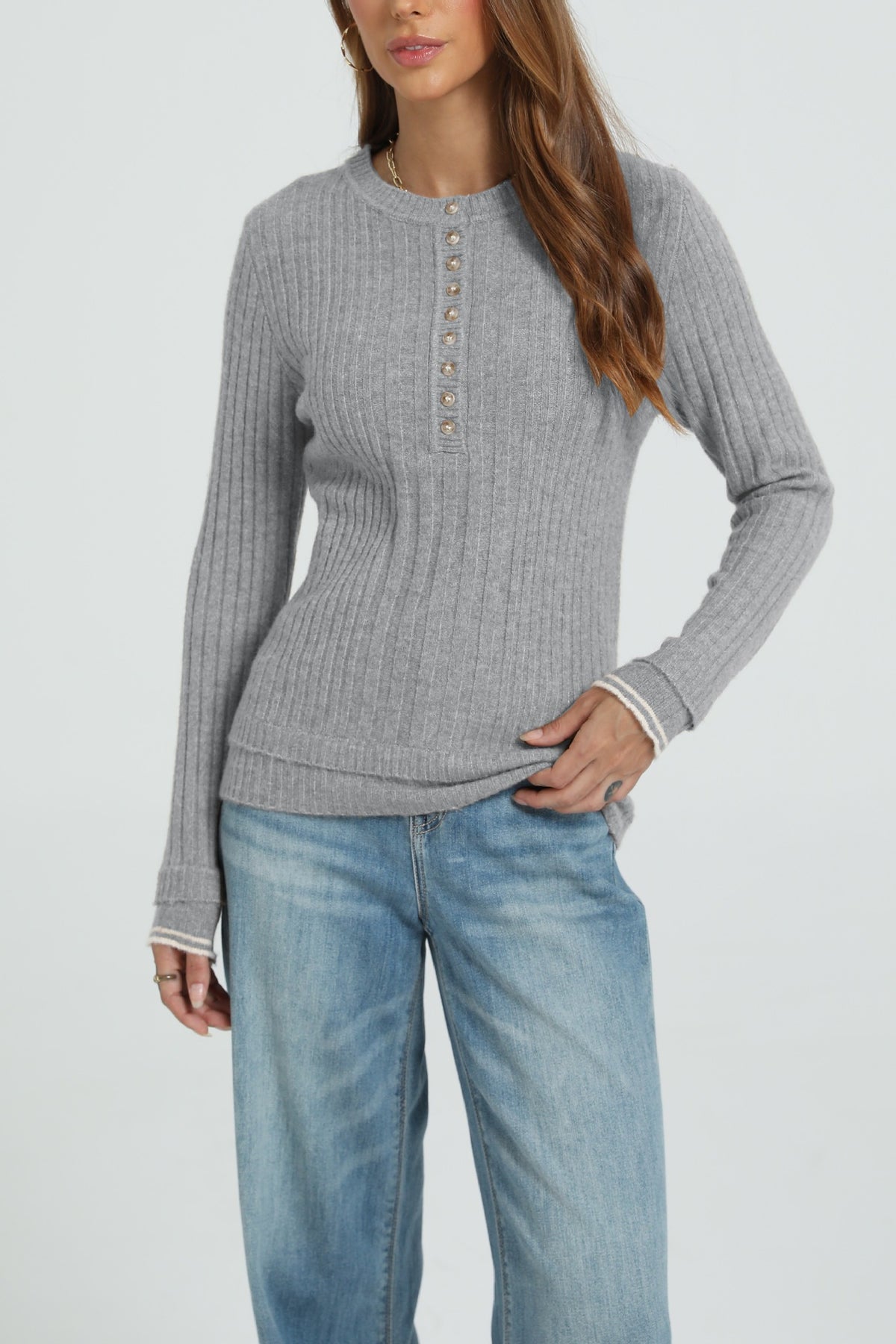 Long-sleeve Slim-fit Knitted Bottoming Sweater
