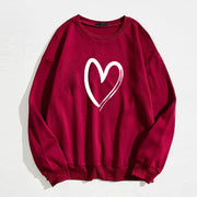 Women's Trendy Printed Heart Pullover Sweater