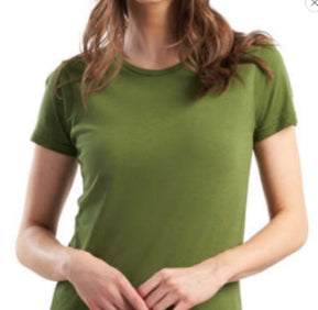 Slim‑Fit Cotton Crew Neck Top – Light Green, Short Sleeve