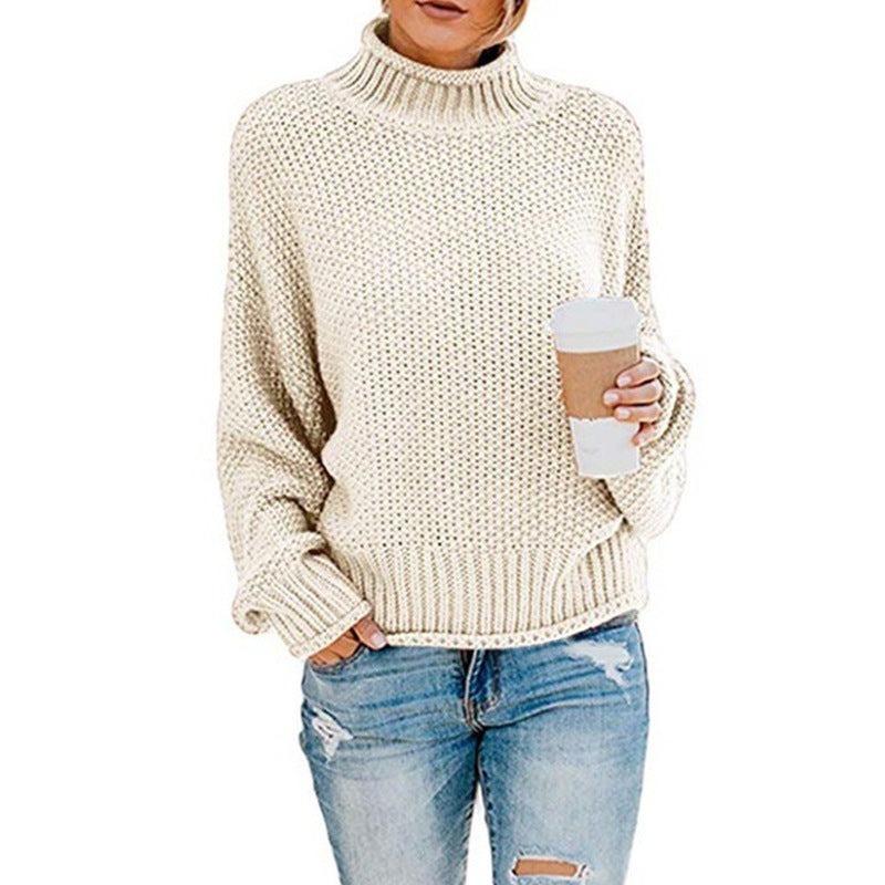 Batwing-sleeve Knit Sweater Loose-fitting Oversized Pullover