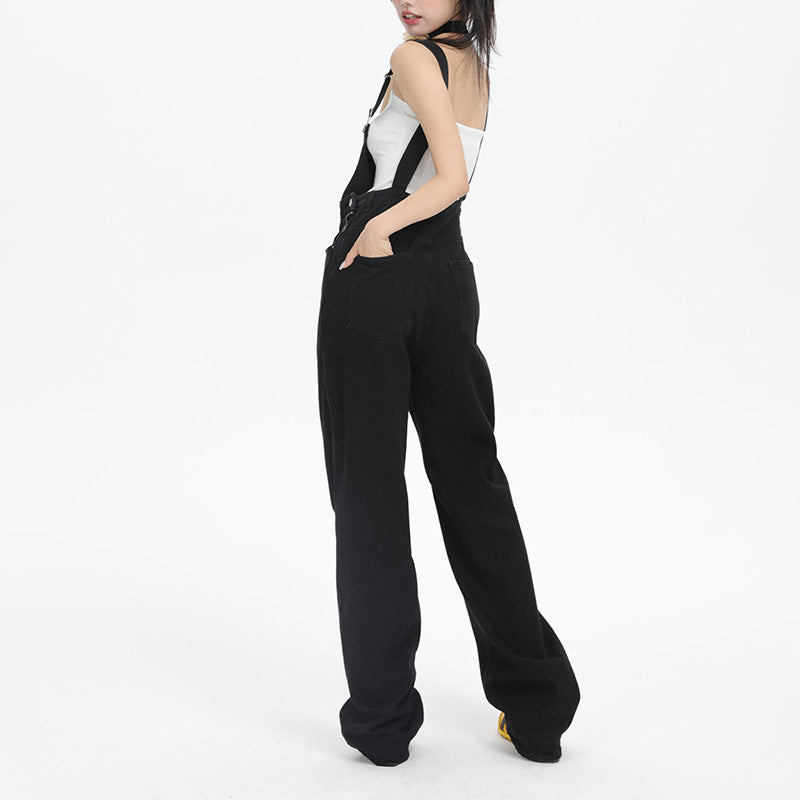 High Street Denim Suspender Pants Women's Summer