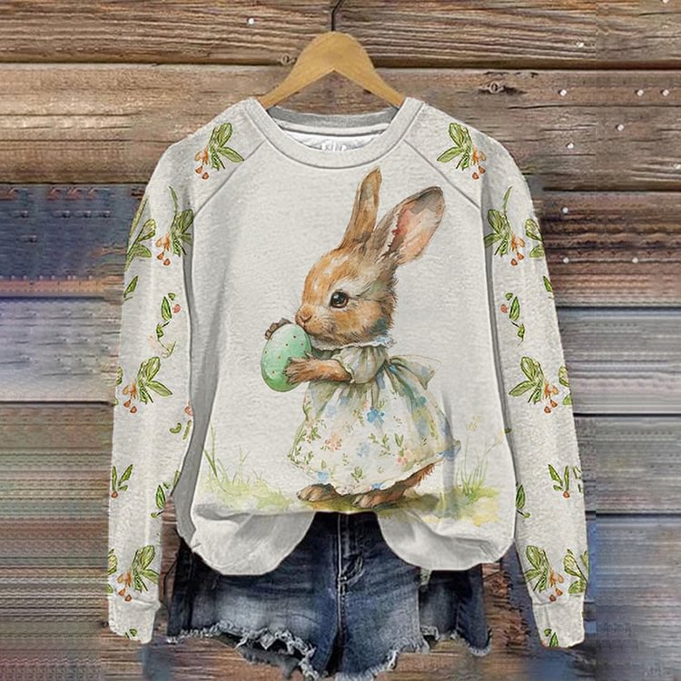 Women's 3D Cartoon Art Print Loose Pullover Sweater