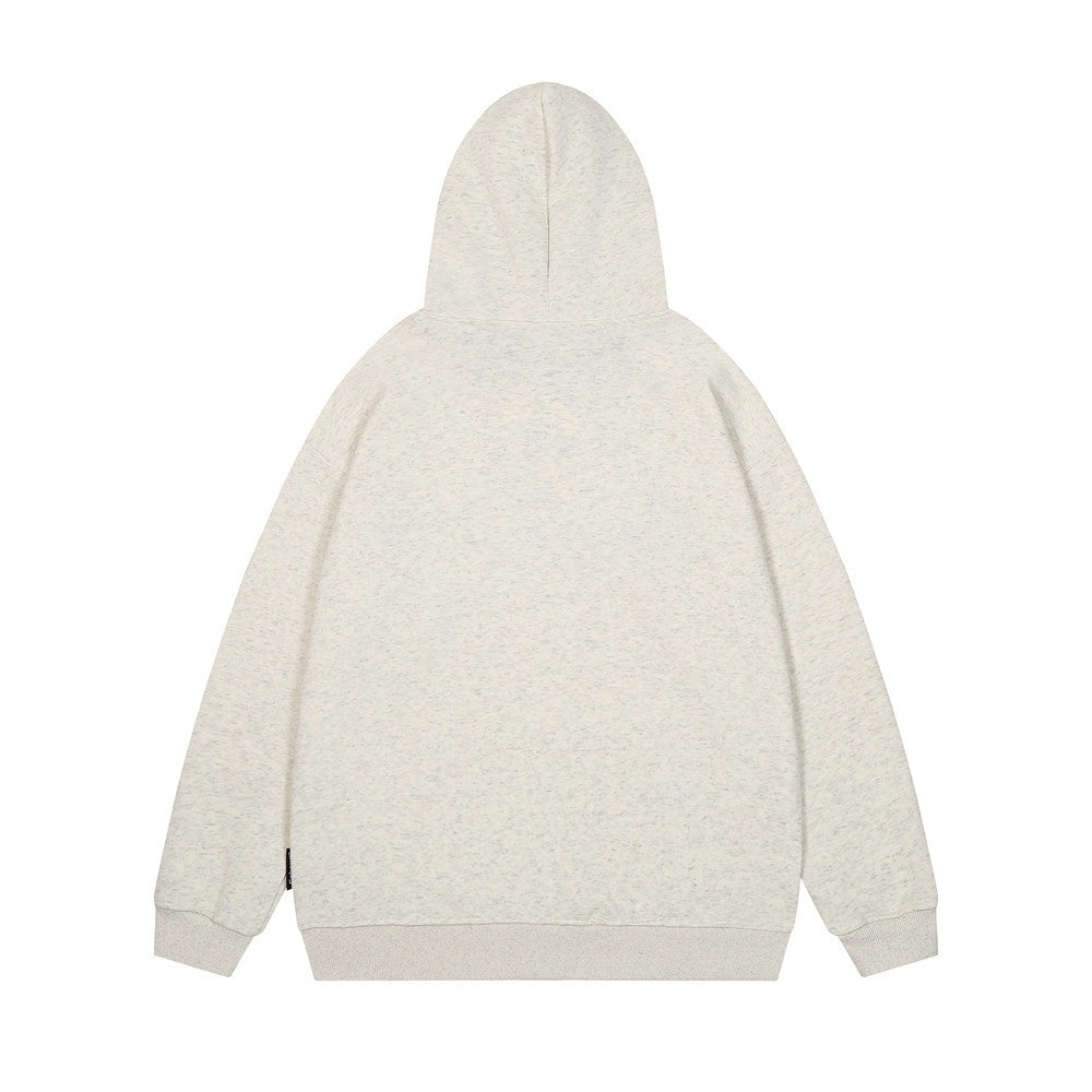 Plaid Applique Letter Hooded Sweatshirt