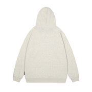 Plaid Applique Letter Hooded Sweatshirt