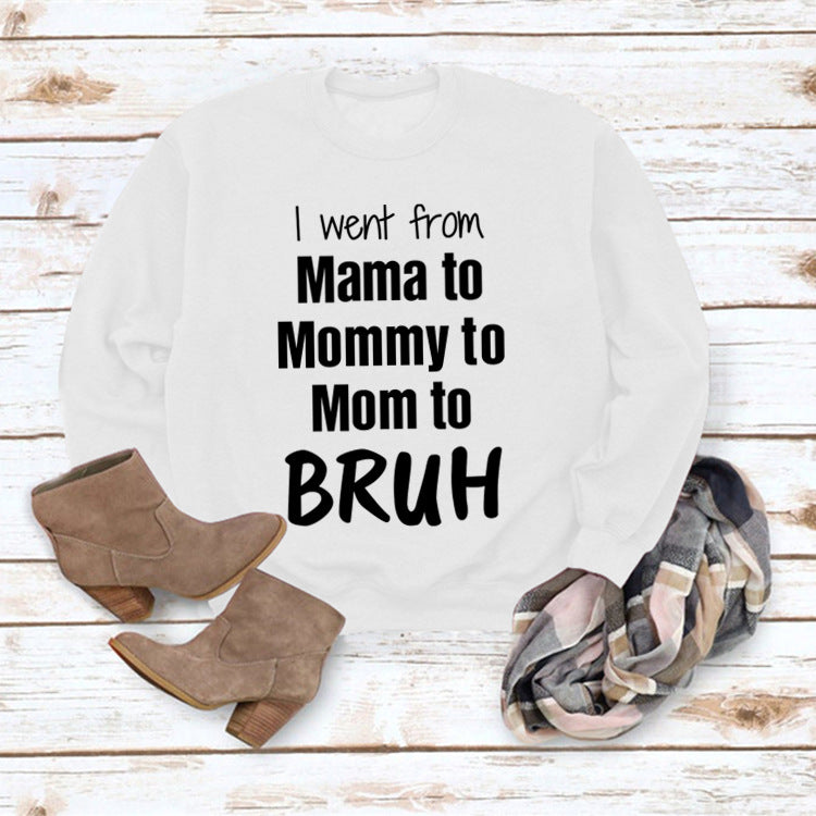 Comfy Letter Print Round Neck Loose Women's Sweater