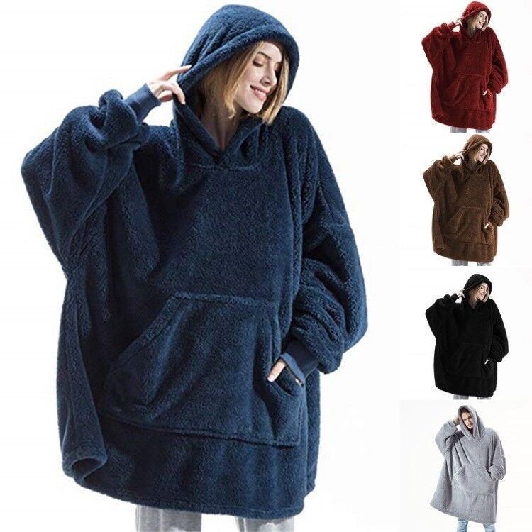 Cozy Oversized Winter Hoodie with Pocket for Women