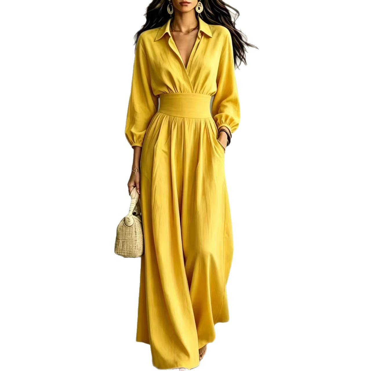 Cinched-Waist Elegant Wide-Leg Women's Jumpsuit