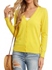 Thin Long-sleeve V-neck Sweater Jacket