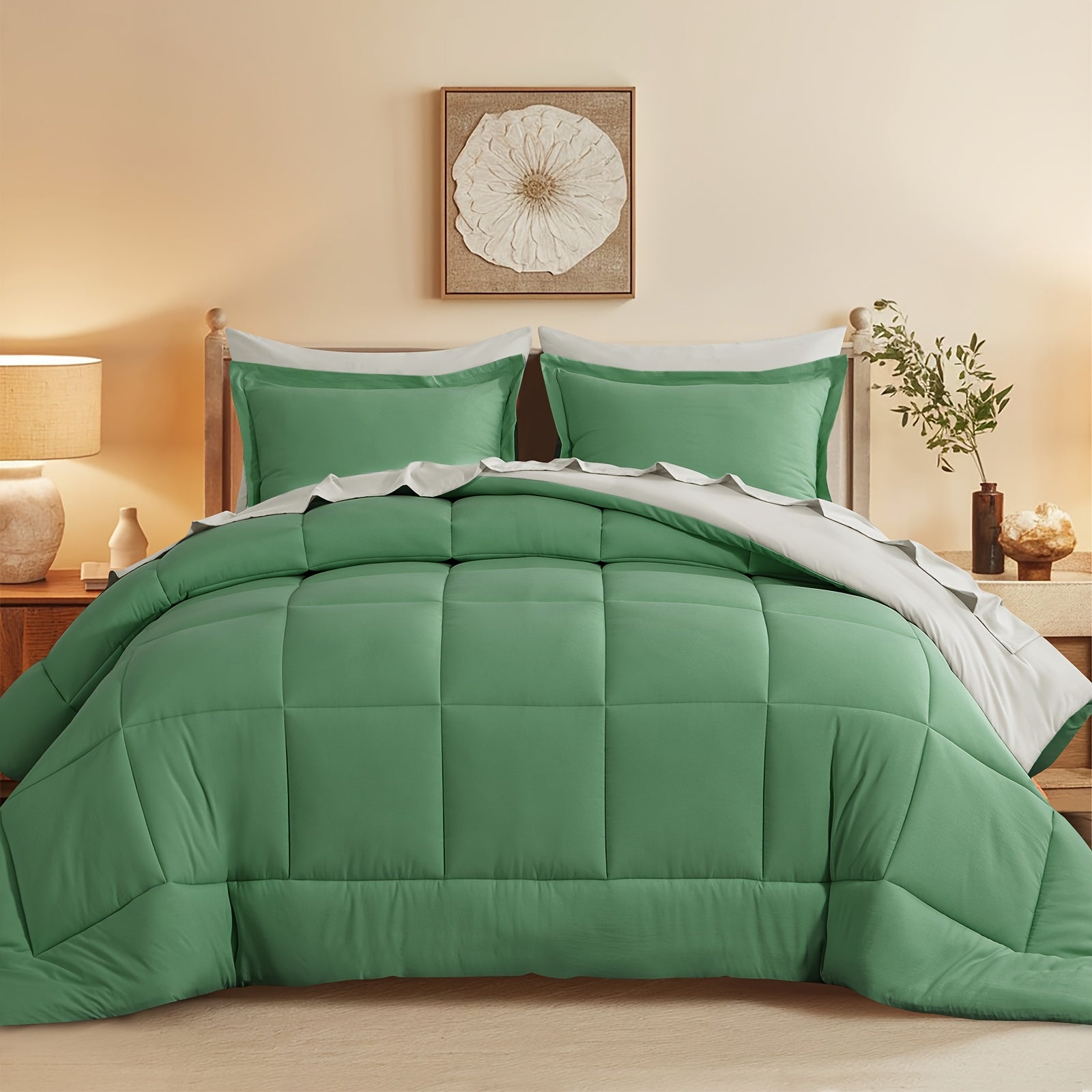 7pcs Ultra-Soft Bed In A Bag, Down Alternative Bedding Sets With All Season Quilted Comforter, Flat Sheet, Fitted Sheet, Pillowcases -Gifts For The Family And Friends