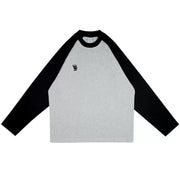 Waffle Long Sleeve T-shirt Women's Vintage Round Neck