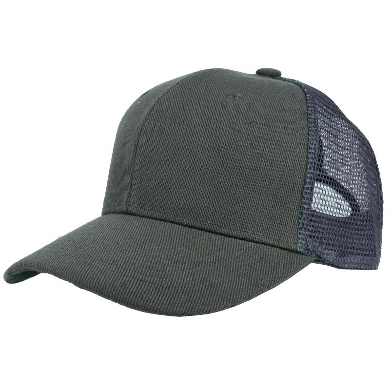 Black Mesh Trucker Snapback Hat with Structured Front