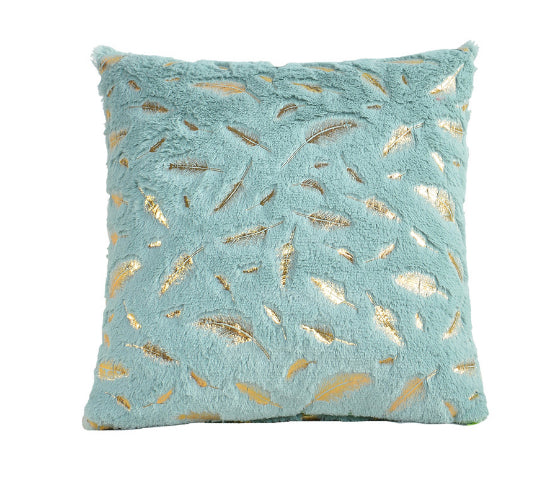 Gold-Stamped Short-Pile Cushion Cover for Sofa - Modern Minimalist Decorative Pillow