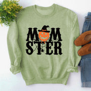 MOM STER Cute Graphic Long Sleeve Pullover Sweatshirt