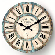 20 Inch Extra Large Roman Numeral Paris Farmhouse Wall Clock, Made Of Wood Material, Silent Clock That Does Not Tick, Battery Powered, Suitable For Bedroom, Living Room, Kitchen, Wall Decoration, Ideal Friend Gift (no Battery)