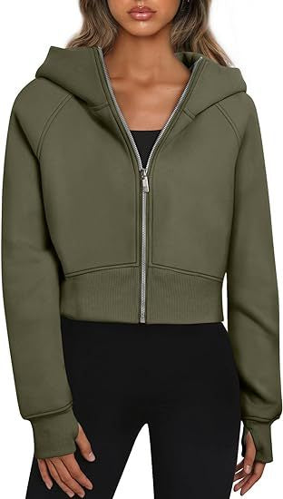 Cozy Fleece Zip-Up Hooded Sweatshirt for Women