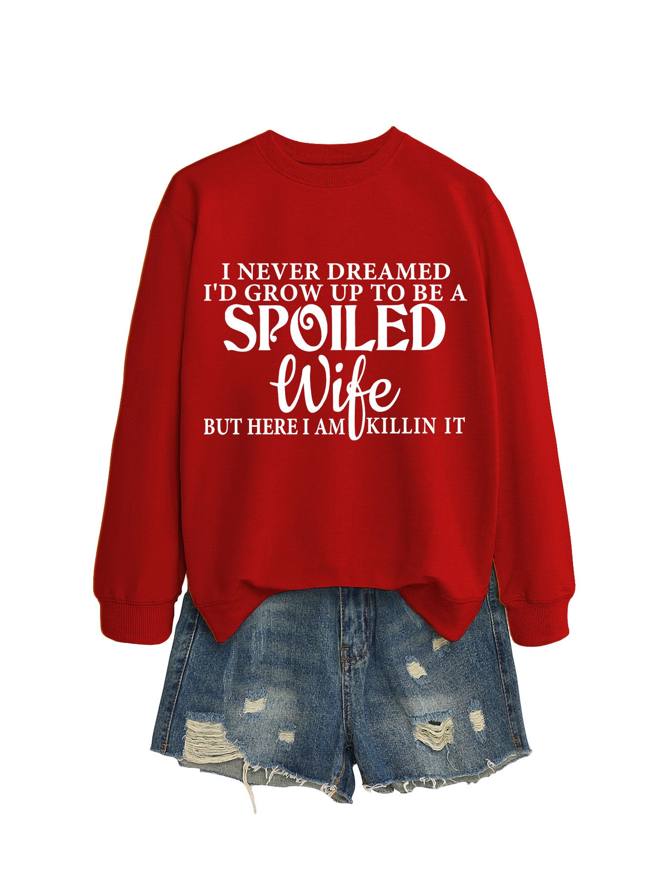 Women's Letter Print Crew Neck Casual Sweatshirt