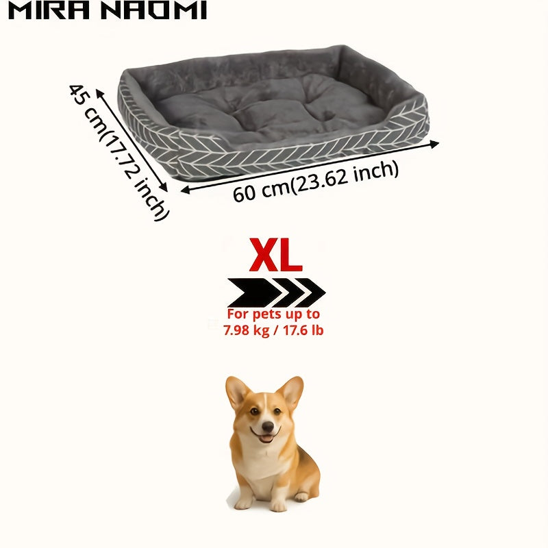 4 Sizes Available. Ultra-Soft and Comfortable Plush Dog Bed Made of Felt Polyester Fiber. A Winter Warm Pet Sofa Suitable for Small to Large Breeds, No Assembly Required, Perfect