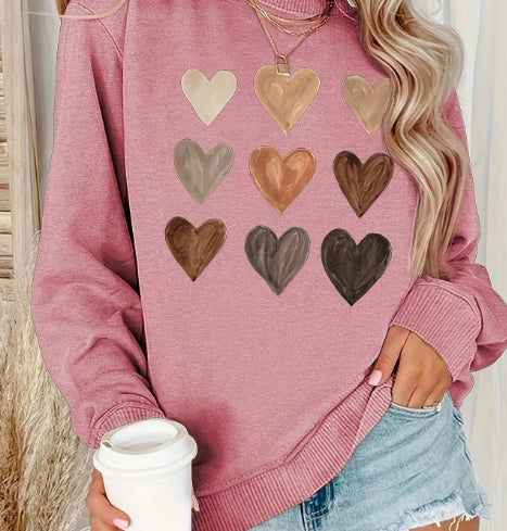 Women's Valentine's Day Printed Round Neck Sweater