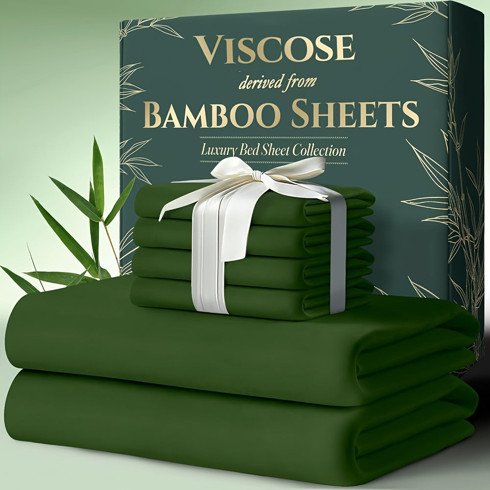 6pcs Bamboo Cooling Bed Sheets Sets Queen Size