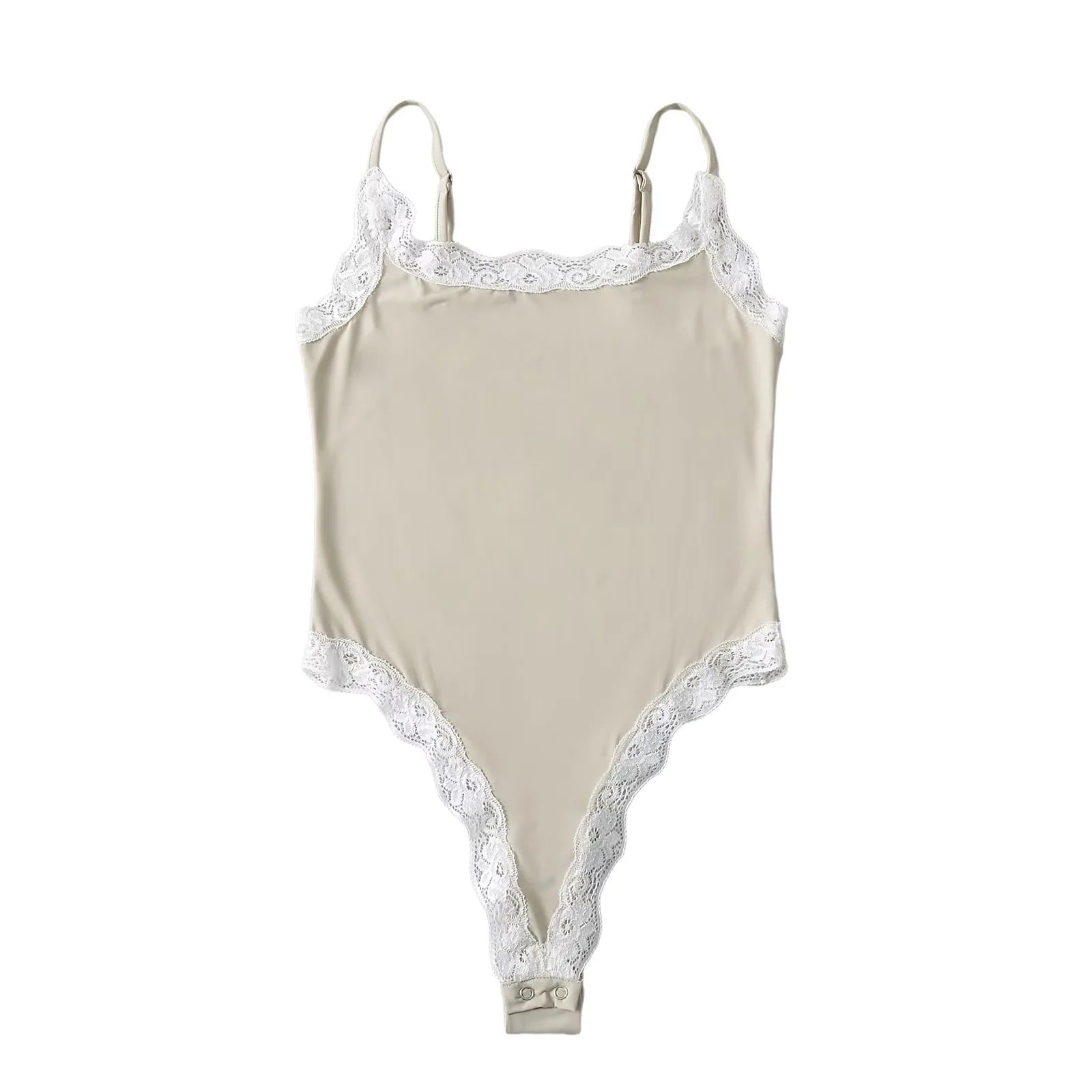 Sweet Lace-Panel Camisole Romper