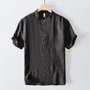 National Men's Embroidered Breathable Solid Color Short Sleeve