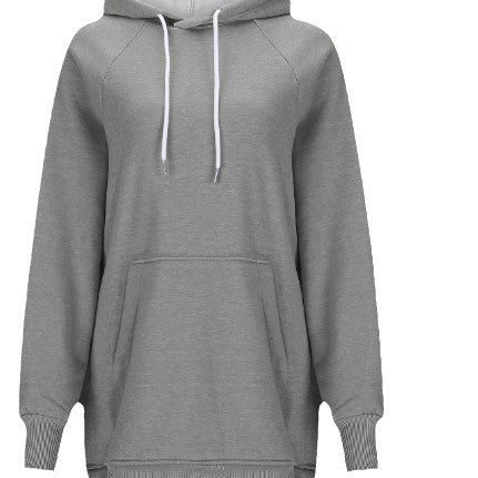 Women's Solid Color Hooded Split Shoulder Sleeve Sweater