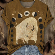 Vintage Art Print T-Shirt – Casual, Cozy, Trendy Brown Tee