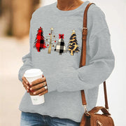Festive Women's Christmas Print Long Sleeve Pullover Sweater