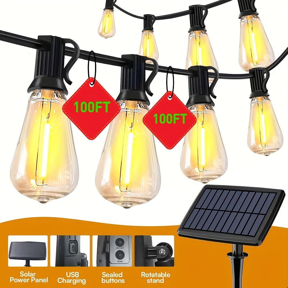 Waterproof 100-Foot LED String Lights with 4 Lighting Modes and Remote Control