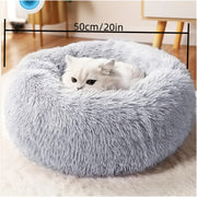Donut Pet Nest, Round Super Soft Pet Nest Mat, Suitable For Cats And Dogs And All Kinds Of Small And Medium-Sized Pets, Light Gray Pet Nest Mat Outer Diameter 50/60/70Cm, 20/23.6/27.5In Comfortable...