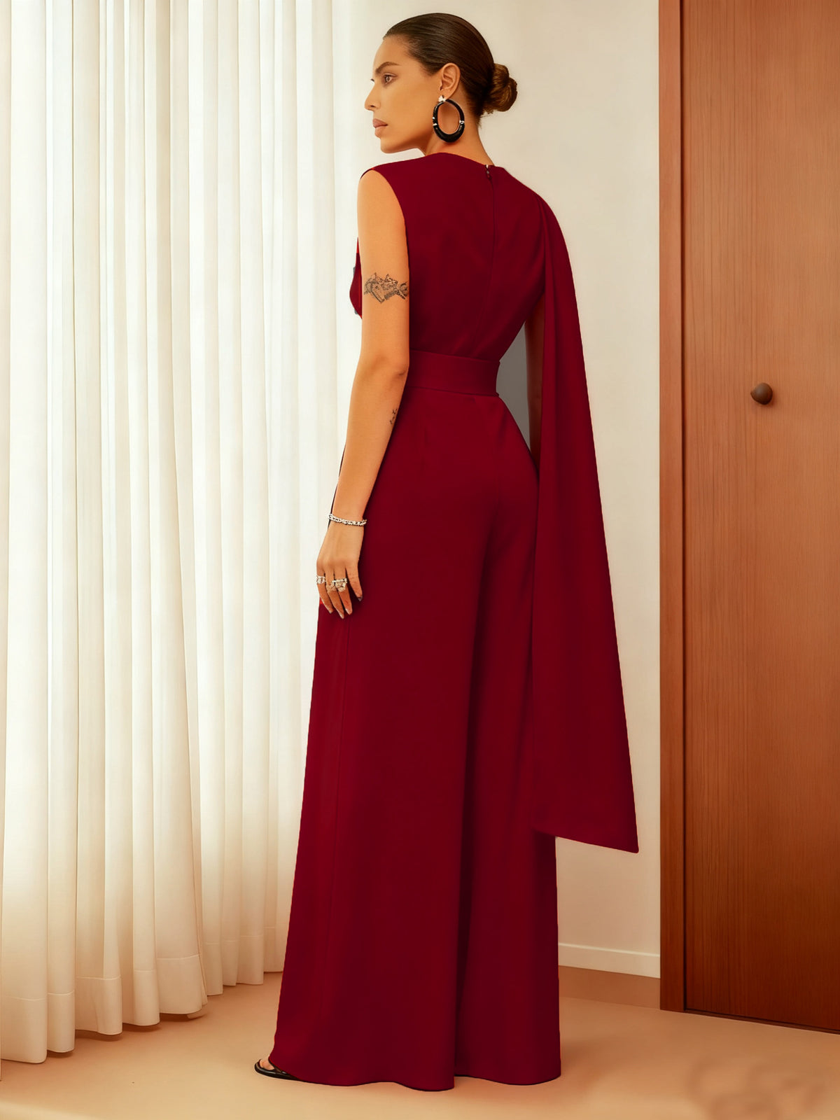 Women's Elegant Solid Slim-Fit Casual Jumpsuit