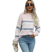 Christmas Half Turtleneck Snowflake Sweater for Women