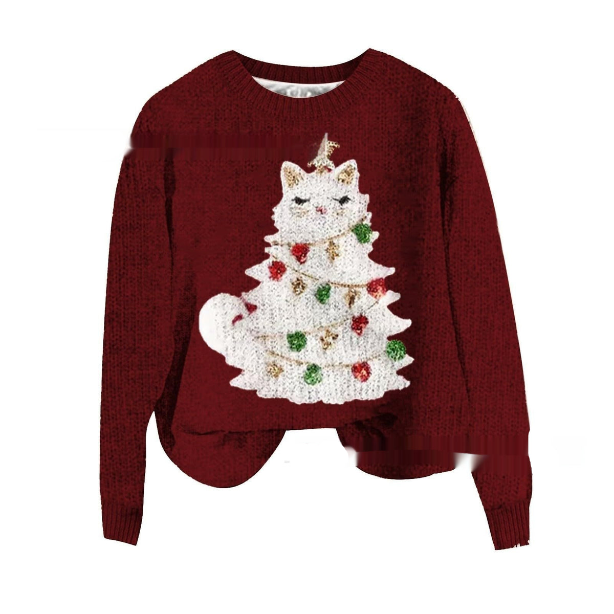 Arrival Chunky-knit 3d Digital-print Crewneck Sweatshirt
