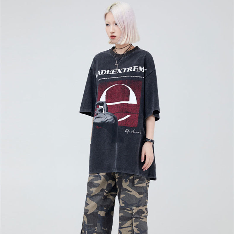 Men's Vintage Washed Loose Casual Short Sleeve Tee