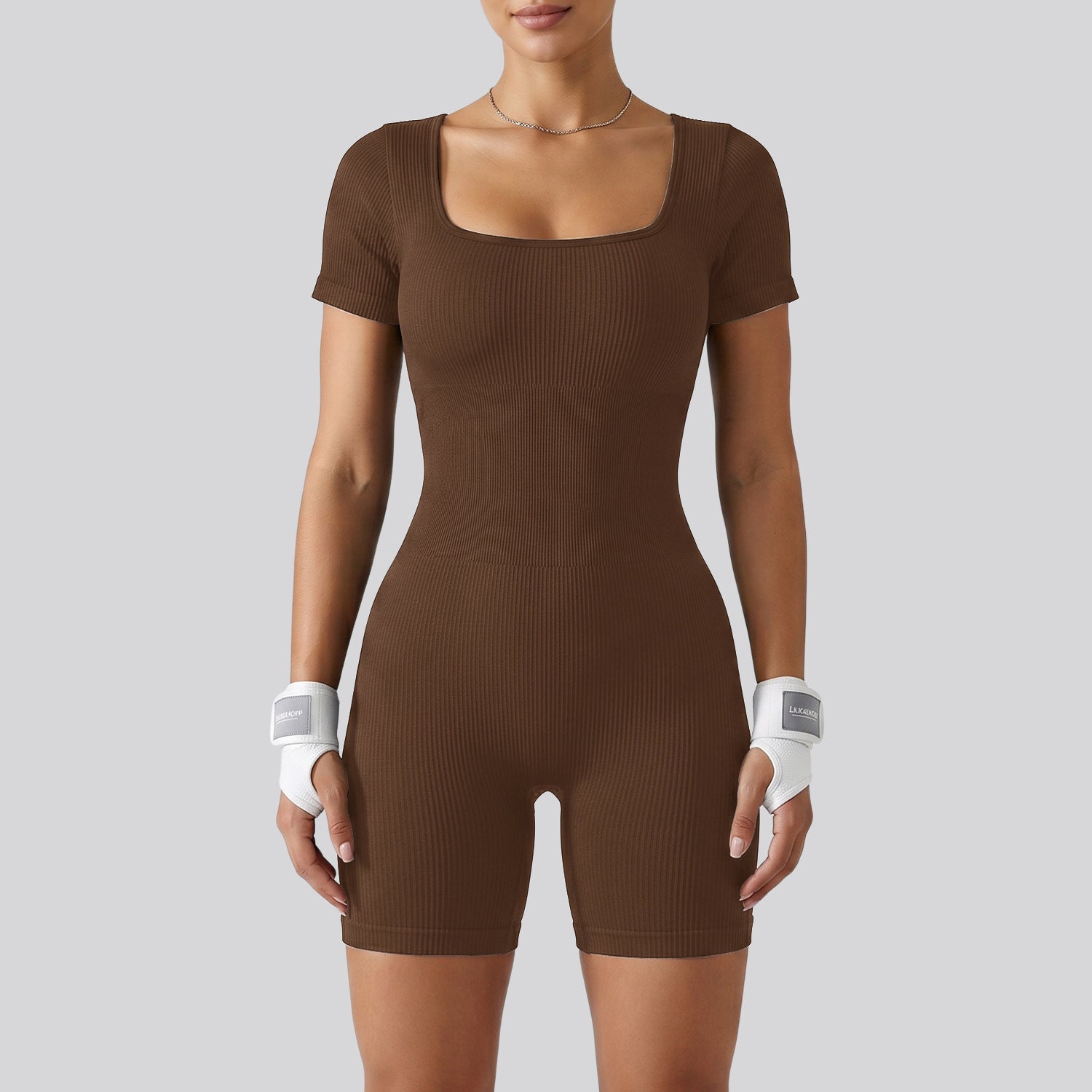 Shorts-style Yoga Bodysuit Sports Set