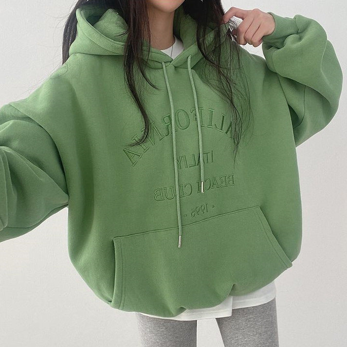 Women's Oversized Casual Embroidered Pullover Sweatshirt