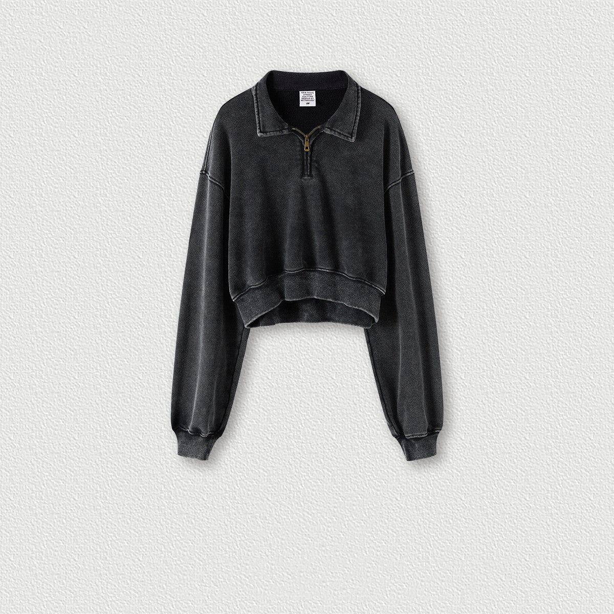 Vintage Washable Half-Zip Lapel Women's Sweater