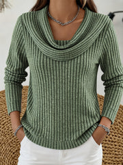 Womens Casual Loose-fit Fashionable Long-sleeve Top