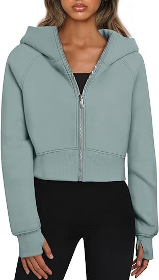 Cozy Fleece Zip-Up Hooded Sweatshirt for Women