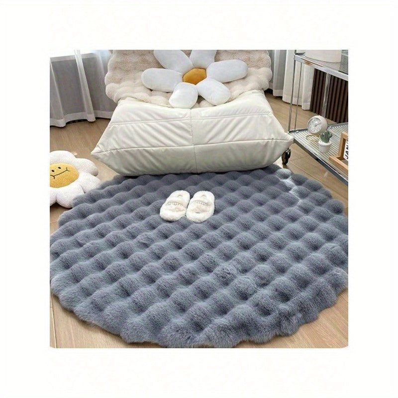 Orthopedic Memory Foam Dog Bed - Round Plush Mattress With Non-Slip Bottom, Cream Color & Striped Design, 30/40/60/80/100/120Cm Diameter, Soft Cushioned Support For Small To Large Dogs, Durable Pet...