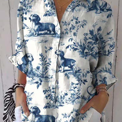 Fashionable Three-Quarter Sleeve Womens Blouse Top