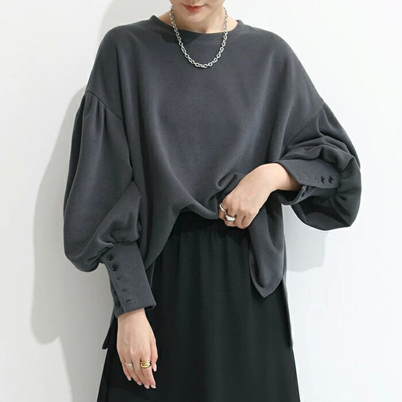 Cozy Solid Color Loose Fit Women's Autumn Winter Sweater