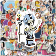 55-Piece American Dads Themed PVC Sticker Pack – Cute Cartoon Designs for Phone Cases and Laptops