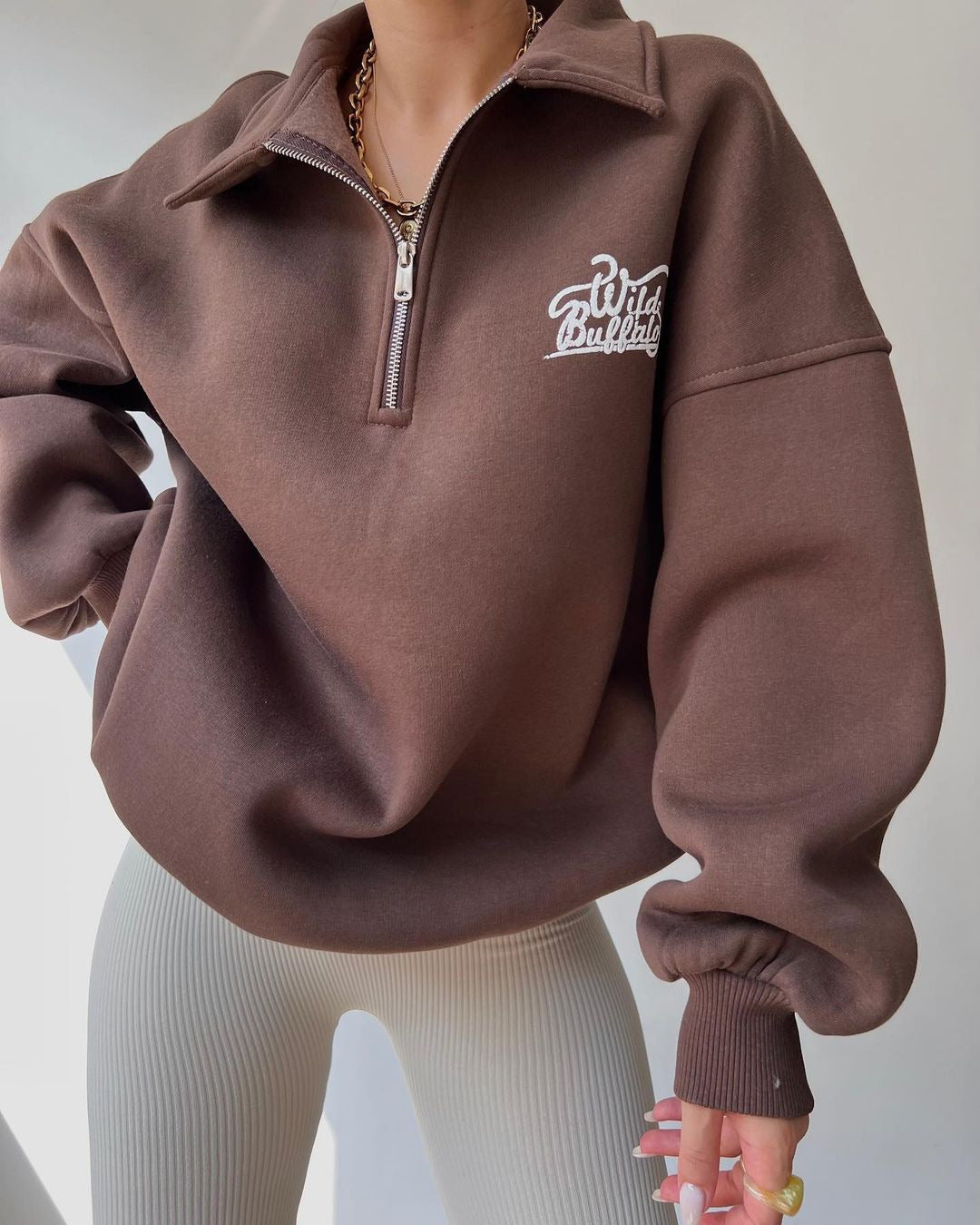 Cozy Fleece Pullover Sweatshirt for Fall & Winter
