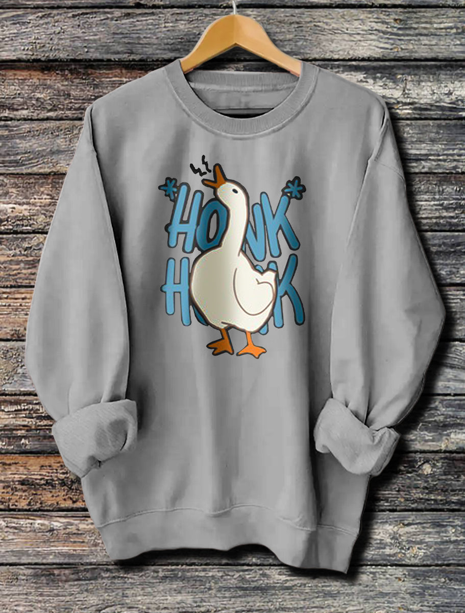 Women's Funny Honk Honk Printed Long Sleeve Hoodie