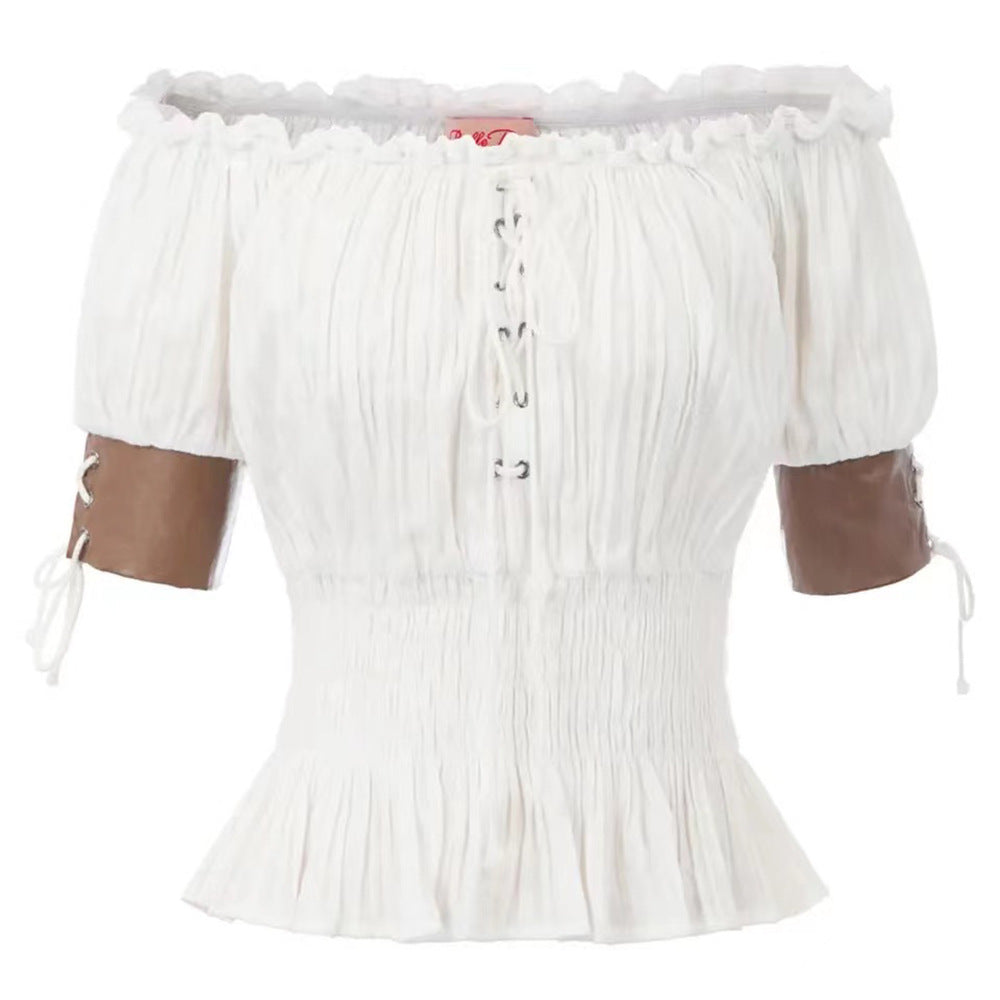 Womens Medieval Long-Sleeve Princess Sleeve Top