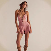 Women's Casual Loose Denim Jumpsuit Chic Sleeveless Romper