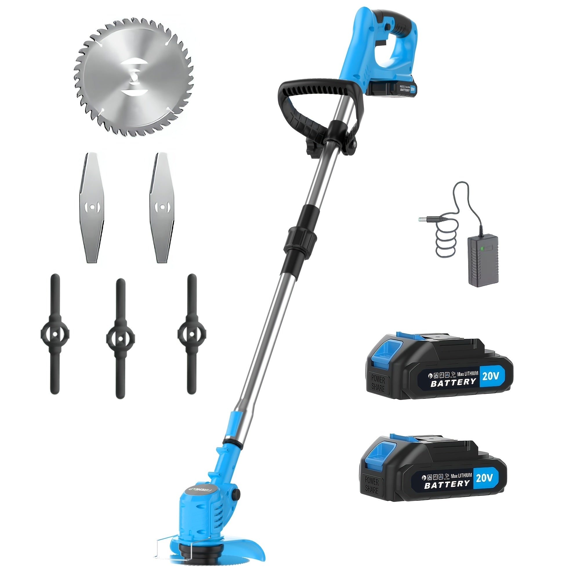 [3-In-1 Lawn Mower] 3-In-1 Lawn Mower 3-In-1 Electric Trimmer And Lawn Mower - Weed Eater, Edger, Bush Cutter With 2 High-Capacity Batteries, Adjustable Height And Swivel Head, Easy Installation And Lightweight Design For Small Yards And Patios