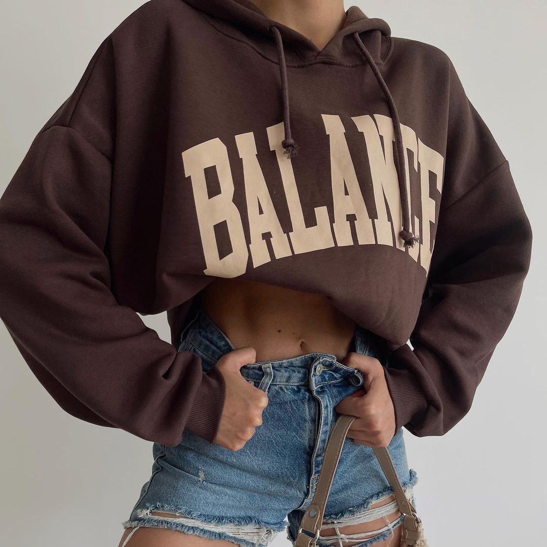 Cozy Printed Long Sleeve Hooded Sweatshirt for Women